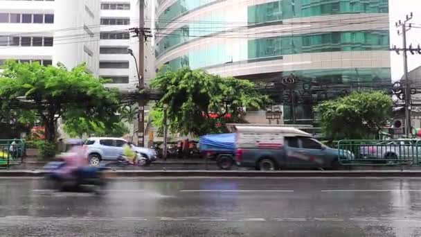 バンコクタイ22 マイ2018ラッシュ時間忙しいバンコクで大きな交通渋滞タイ — ストック動画