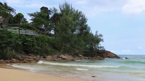 Nai Thon Naithon Plaża Panorama Turkusowa Czysta Woda Phuket Tajlandia — Wideo stockowe