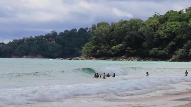 Nai Thon Naithon Beach Panorama Τυρκουάζ Καθαρά Νερά Πουκέτ Ταϊλάνδη — Αρχείο Βίντεο