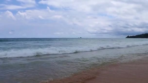 Nai Thon Naithon Beach Bay Turkost Klart Vatten Phuket Thailand — Stockvideo