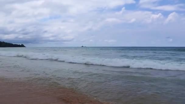 Nai Thon Naithon Beach Bay Türkiz Tiszta Víz Phuket Thaiföld — Stock videók