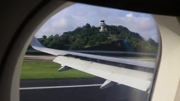 Phuket Thailand Oktober 2018 Landning Phuket International Airport Thalang Phuket — Stockvideo