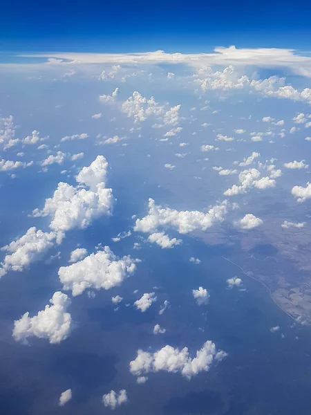 Volando Por Encima Las Hermosas Nubes Sobre Campo Tailandia — Foto de Stock