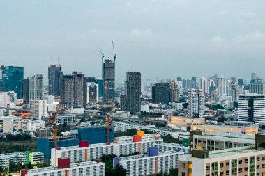 Bangkok City Panorama gökdeleni ve Tayland 'ın başkenti..