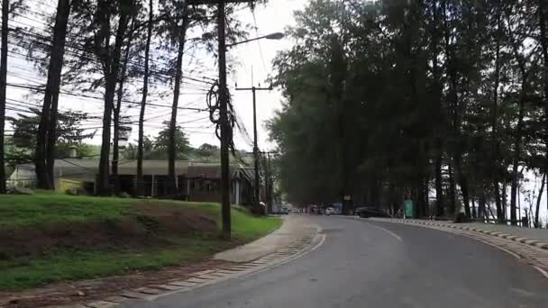 Πουκέτ Ταϊλάνδη Οκτώβριος 2018 Nai Thon Naithon Beach Road Trees — Αρχείο Βίντεο