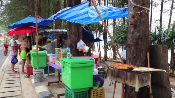 Phuket Tailândia Outubro 2018 Nai Thon Naithon Beach Thai Street — Vídeo de Stock