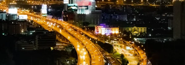 Πόλη Πανόραμα Μπανγκόκ Νύχτα Ουρανοξύστης Και Αστικό Τοπίο Της Πρωτεύουσας — Φωτογραφία Αρχείου