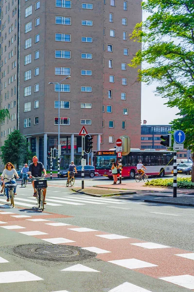 네덜란드 2013 Cityscape Panorama Building Bicycle Traffic Groningen Holland — 스톡 사진