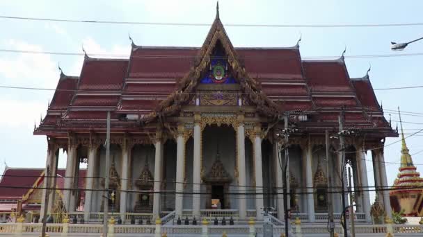 Barevný Wat Don Mueang Phra Arramluang Buddhistický Chrám Bangkok Thajsko — Stock video