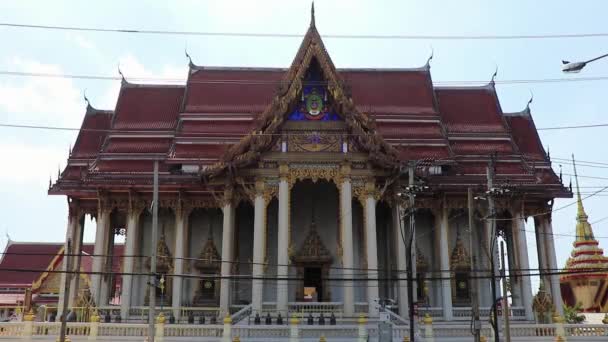 Färgglada Wat Don Mueang Phra Arramluang Buddisttempel Bangkok Thailand — Stockvideo