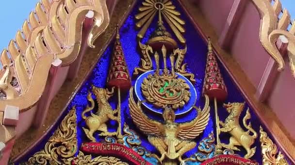 Kleurrijke Wat Don Mueang Phra Arramluang Boeddhistische Tempel Bangkok Thailand — Stockvideo