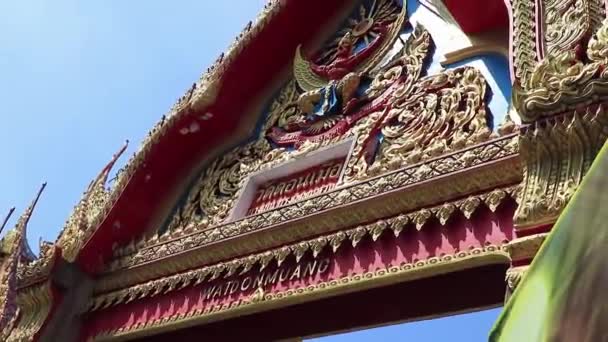 Farbenfroher Wat Don Mueang Phra Arramluang Buddhistischer Tempel Bangkok Thailand — Stockvideo