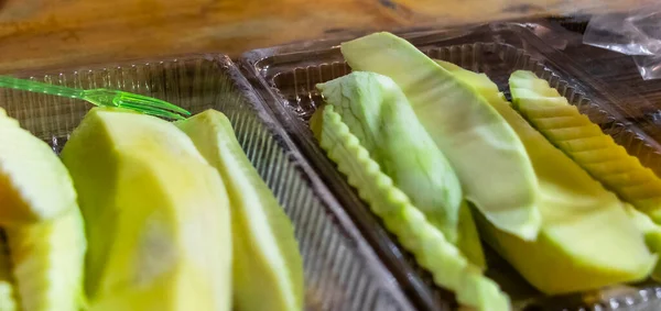Mango Świeże Owoce Tajski Nocny Targ Uliczny Żywności Huai Khwang — Zdjęcie stockowe