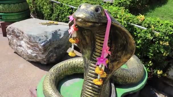 Snake Wat Don Mueang Phra Arramluang Temple Bouddhiste Bangkok Thaïlande — Video