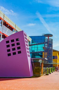 Groningen Hollanda 18. Haziran 2013 Cityscape Panorama binaları bisiklet trafiği Groningen Hollanda Hollanda