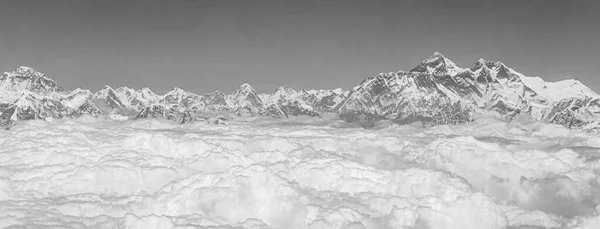 Schwarz Weiß Aufnahme Des Mount Everest Himalaya 8848 Hoch Der — Stockfoto