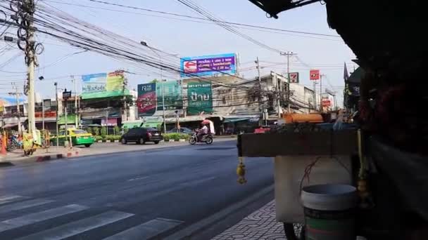 Bangkok Thailand Januar 2020 Stadtleben Straßen Autos Menschen Verkehr Don — Stockvideo