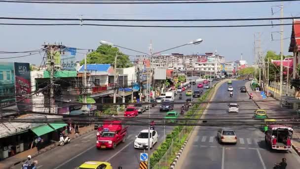 Bangkok Thailand Januar 2020 Stadtleben Straßen Autos Menschen Verkehr Don — Stockvideo