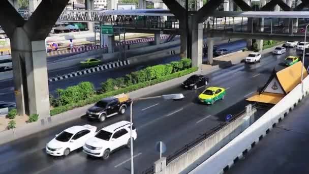 Bangkok Thailand Januar 2020 Stadtleben Straßen Autos Hoher Verkehr Don — Stockvideo