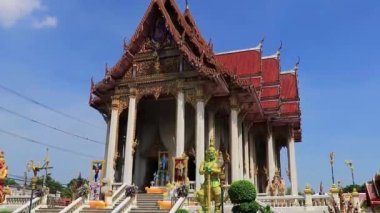 Bangkok Tayland 10 numara. Ocak 2020 Renkli Wat Don Mueang Phra Arramluang Budist tapınağı Bangkok Tayland.