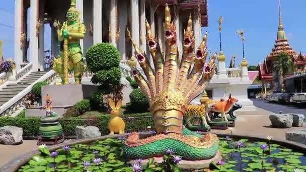 Drachen Wat Don Mueang Phra Arramluang Buddhistischer Tempel Bangkok Thailand — Stockvideo