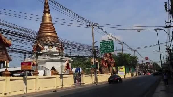 Bangkok Tailândia Janeiro 2020 Colorido Wat Don Mueang Phra Arramluang — Vídeo de Stock