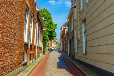 Şehir manzarası Panorama caddeleri binalar ve mimari Groningen Hollanda Hollanda