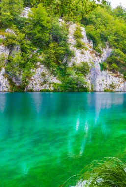 Plitvice Gölleri Ulusal Parkı Hırvatistan su manzarasını turkuvaz haline getirdi Avrupa 'nın En İyi Durgunlukları.