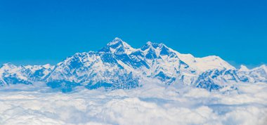 Mount Everest in the Himalayas. 8848 m high. The highest mountain on earth. Seven Summits. clipart