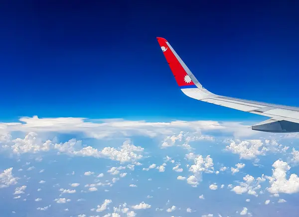 Bangkok Thajsko21 Mai 2018 Flying Nepal Airline Beautiful Clouds Countryside — Stock fotografie
