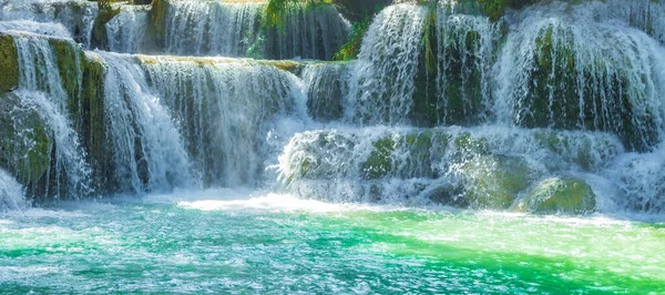 Worlds Most Beautiful Waterfalls Turquoise Kuang Waterfall Luang Prabang Laos — Stock Photo, Image