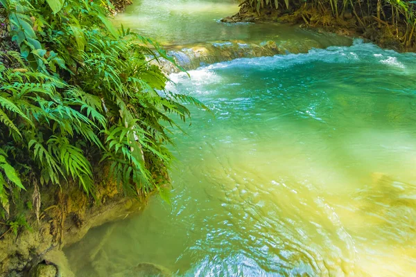 Найкрасивіші Водоспади Світу Бірюзовий Водоспад Куанг Луанґпхабанґ Лаосі — стокове фото