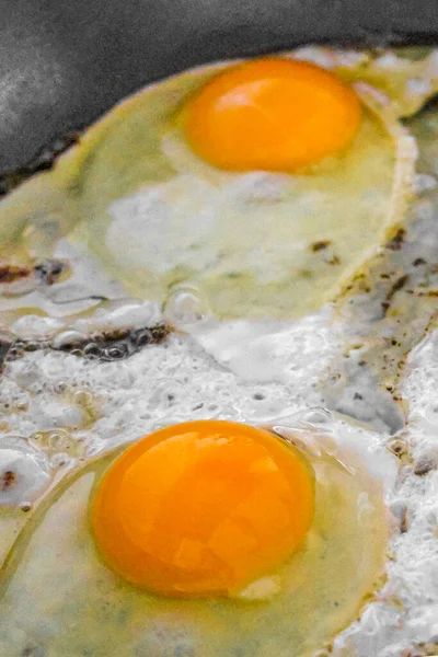 Bak Eieren Bak Gebakken Eieren Pan Ochtend — Stockfoto