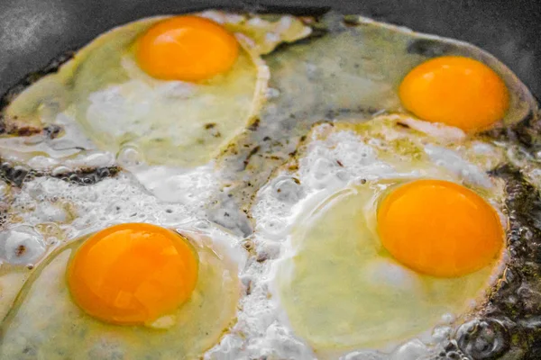 Bak Eieren Bak Gebakken Eieren Pan Ochtend — Stockfoto