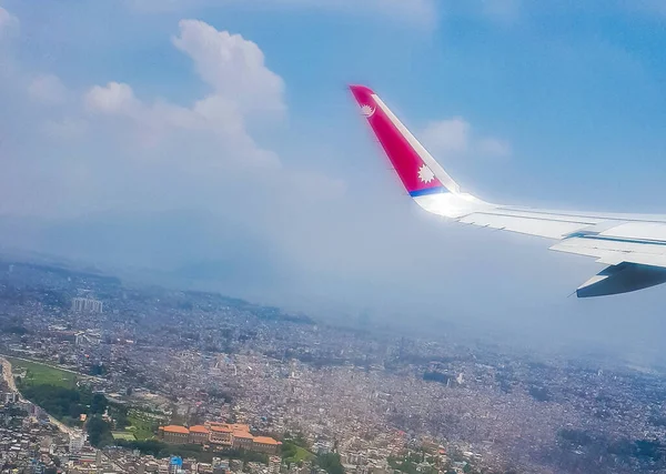 Kathmandu Nepál Mai 2018 Kathmandu Nepál Város Nepál Légitársaság Szárnya — Stock Fotó