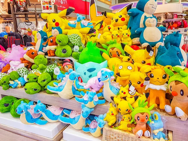 Bangkok Thailand Mai 2018 Färgglada Pokemon Pikachu Plysch Leksaker Bangkok — Stockfoto