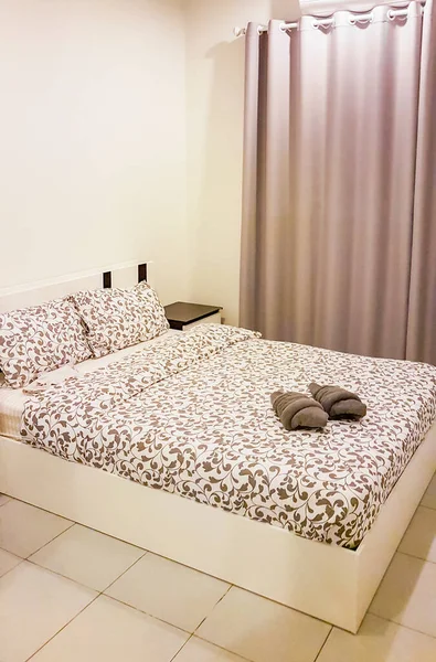 Luxus Hálószoba Belső Tér Ágy Szálloda Apartman Koh Samui Sziget — Stock Fotó