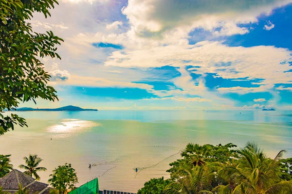 Niesamowita Plaża Wyspie Koh Samui Panorama Krajobrazu Widokiem Koh Pha — Zdjęcie stockowe