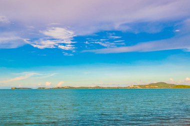 Muhteşem Koh Samui adası plajı ve Tayland 'da turkuaz suyu olan manzara manzarası..