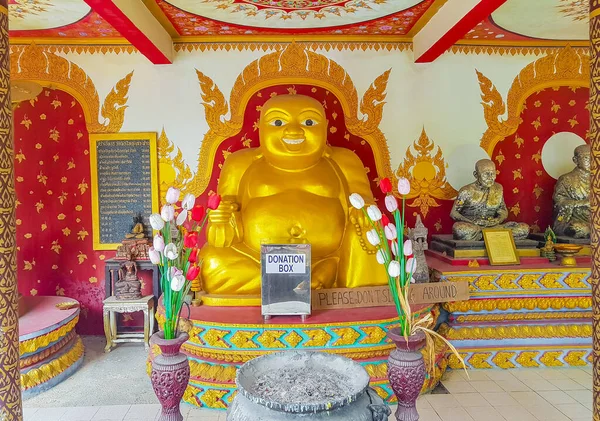 Golden Fat Rire Statue Bouddha Wat Phra Yai Big Buddha — Photo