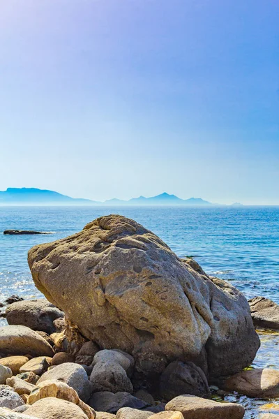 Paisajes Costeros Naturales Isla Cos Grecia Con Montañas Acantilados Rocas — Foto de Stock