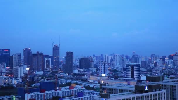 Міська Панорама Бангкоку Вночі Прекрасному Таїланді — стокове відео
