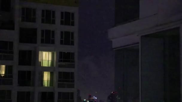 Rayo Tormentas Eléctricas Bangkok Por Noche Tailandia — Vídeo de stock