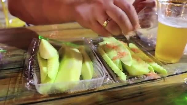 Mango Thaise Markt Straatvoedsel Bangkok Thailand — Stockvideo