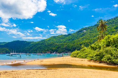 Angra dos Reis Rio de Janeiro Brezilya 'daki büyük tropikal ada Ilha Grande Abraao.