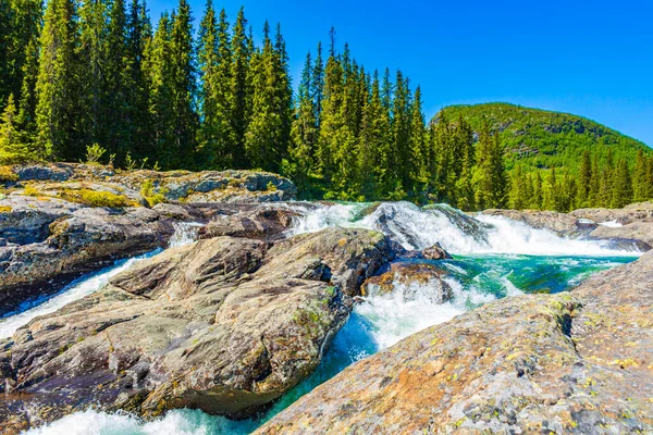 Gyors Folyó Víz Vízesés Rjukandefossen Hemsedal Viken Norvégia — Stock Fotó