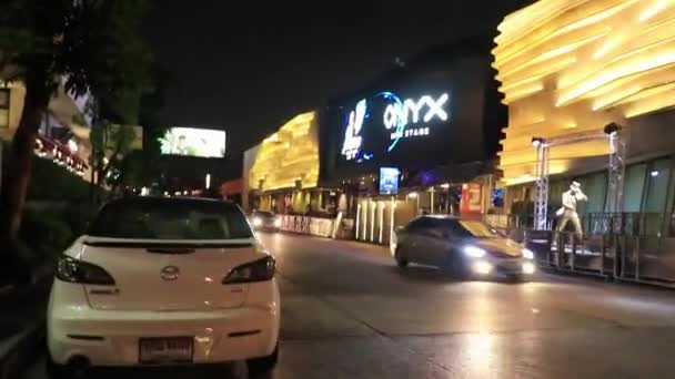Bangkok Tailandia Mai 2018 Coloridas Luces Vida Nocturna Bar Onyx — Vídeo de stock
