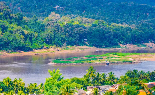 Panorama Del Paisaje Del Río Mekong Ciudad Luang Prabang Laos — Foto de Stock