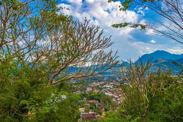 Panorama Las Montañas Del Paisaje Ciudad Luang Prabang Laos Gira —  Fotos de Stock
