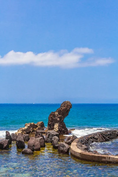 Пейзаж Пляжна Панорама Плайя Лас Америка Канарського Острова Тенеріфе Африці — стокове фото